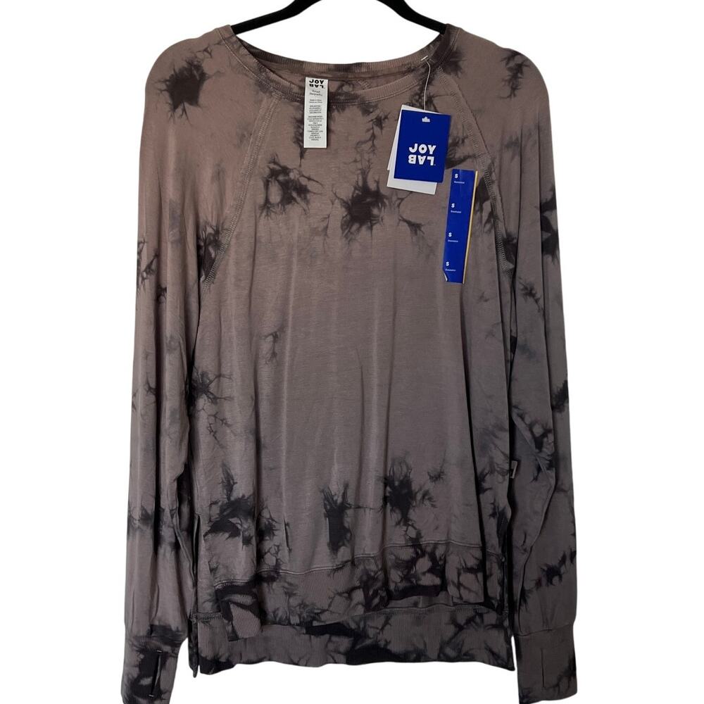 JoyLab Women's Iron Gray Tie-Dye Lightweight Sweatshirt - Size Small - NWT